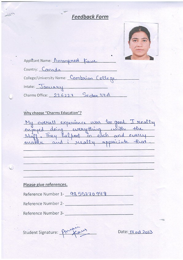 Handwritten Feedback