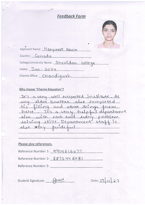 Handwritten Feedback